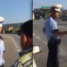 VIDEO – VÂLCEA: Scandal în plină stradă între un poliţist şi rromi