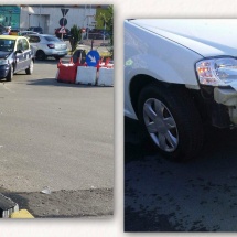 FOTO: ACCIDENT în zona RIVER PLAZA MALL. Un taxi și o mașină de la Albalact sunt implicate