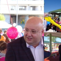 GALERIE FOTO: Loc de joacă cu trenuleț și multe surprize pentru copii, inaugurat în Râmnicu Valcea pe bulevardul Dem Rădulescu
