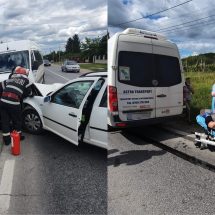 FOTO-VIDEO: Şofer din Vâlcea implicat într-un accident pe DN 7, în judeţul Argeş