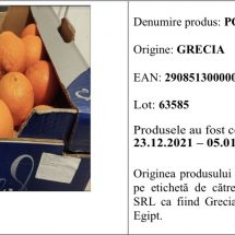 Portocale cu pesticide, retrase din marketurile Carrefour din Vâlcea. Vezi unde!